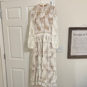 Ivy City Co Cream Long Sleeve Dress